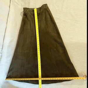 Vintage Olive Green Suede Maxi Skirt